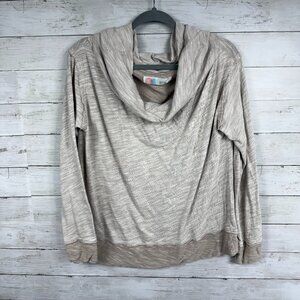 FP Beach Two Body Corps Deux Tan Cowl Neck Sweater